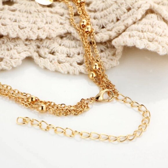 Celestial Multi-Layer Choker‎ Moon Pendant Necklace - Picture 3 of 5